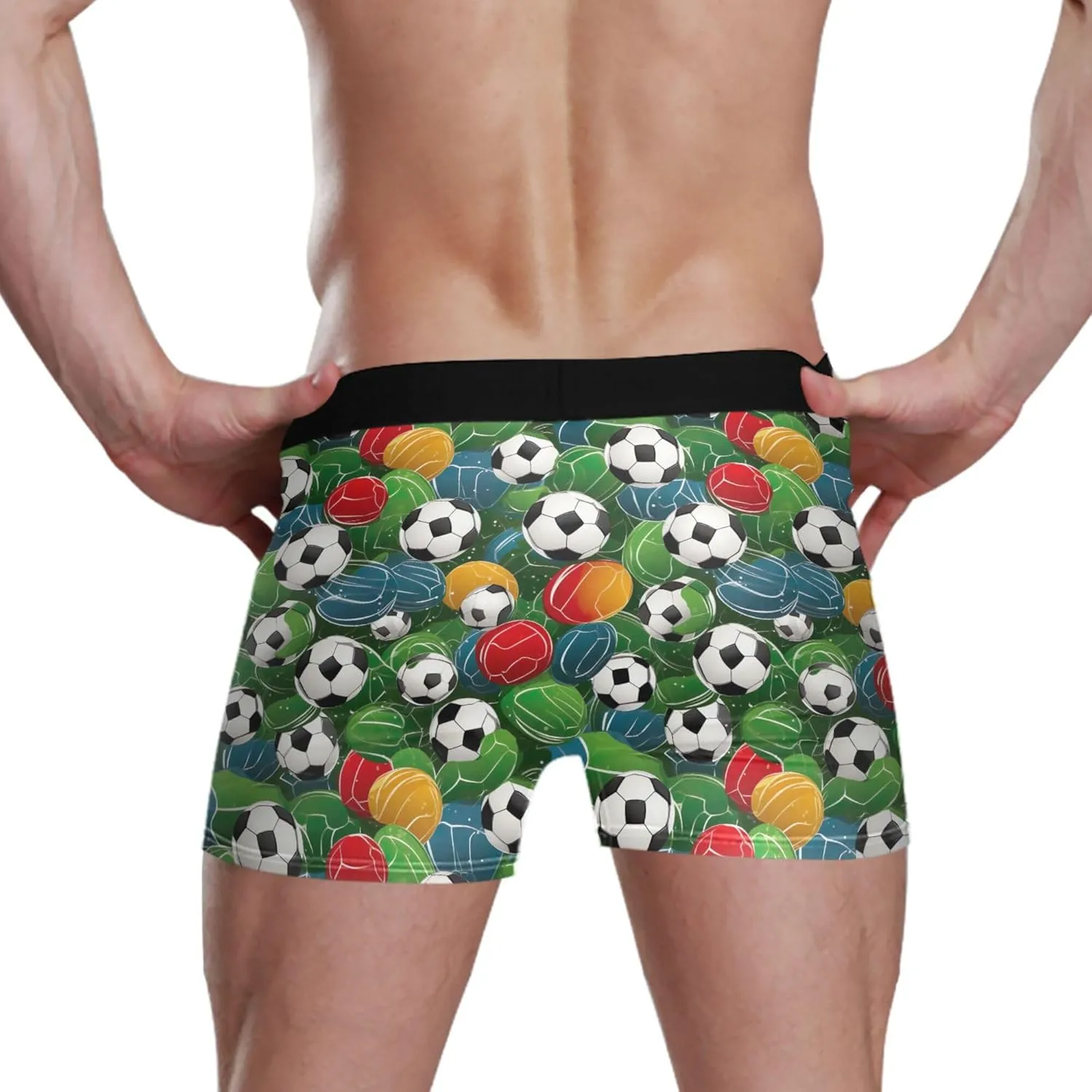 Football Soccer Sport Men's Boxer Briefs Underwear Stretch Breathable Boxer Briefs for Men Boys Kids S B0402940