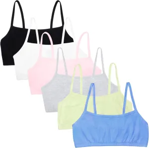 Fruit of the Loom Women's Spaghetti Strap Cotton Sports Bra - All-Day Comfort & Easy Movement - Value Packs