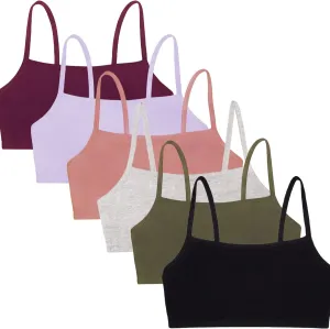 Fruit of the Loom Women's Spaghetti Strap Cotton Sports Bra - All-Day Comfort & Easy Movement - Value Packs