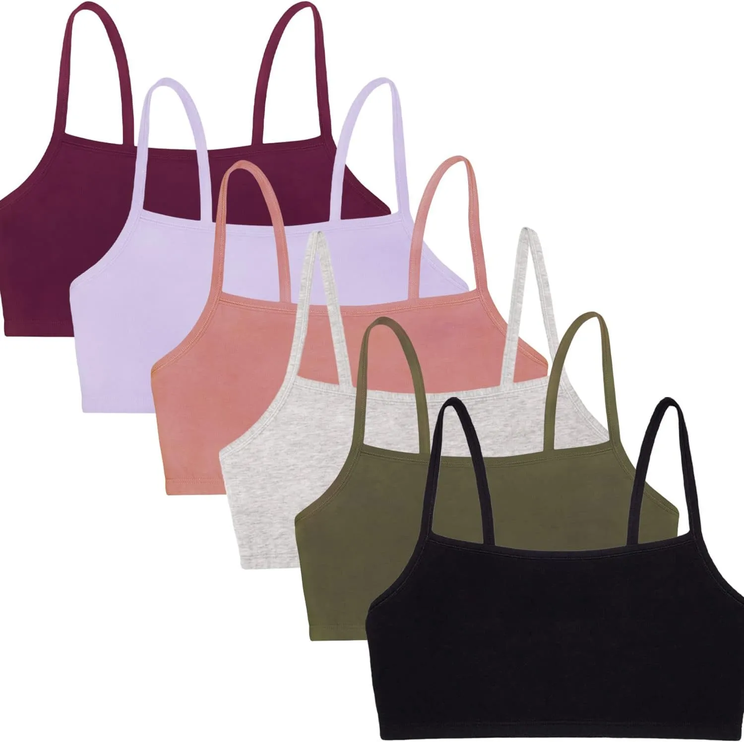 Fruit of the Loom Women's Spaghetti Strap Cotton Sports Bra - All-Day Comfort & Easy Movement - Value Packs