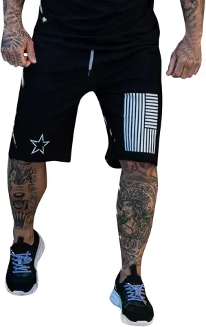 Gifts for Men Men's 5" Star Print Running Shorts Quick Dry Athletic Workout Gym Sport Golf Shorts with Pockets