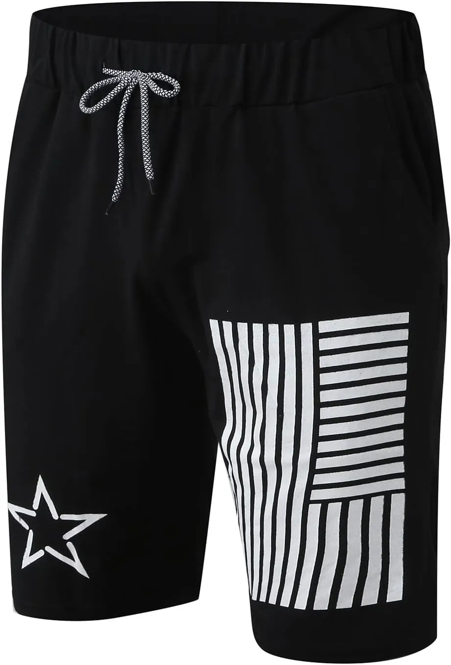 Gifts for Men Men's 5" Star Print Running Shorts Quick Dry Athletic Workout Gym Sport Golf Shorts with Pockets