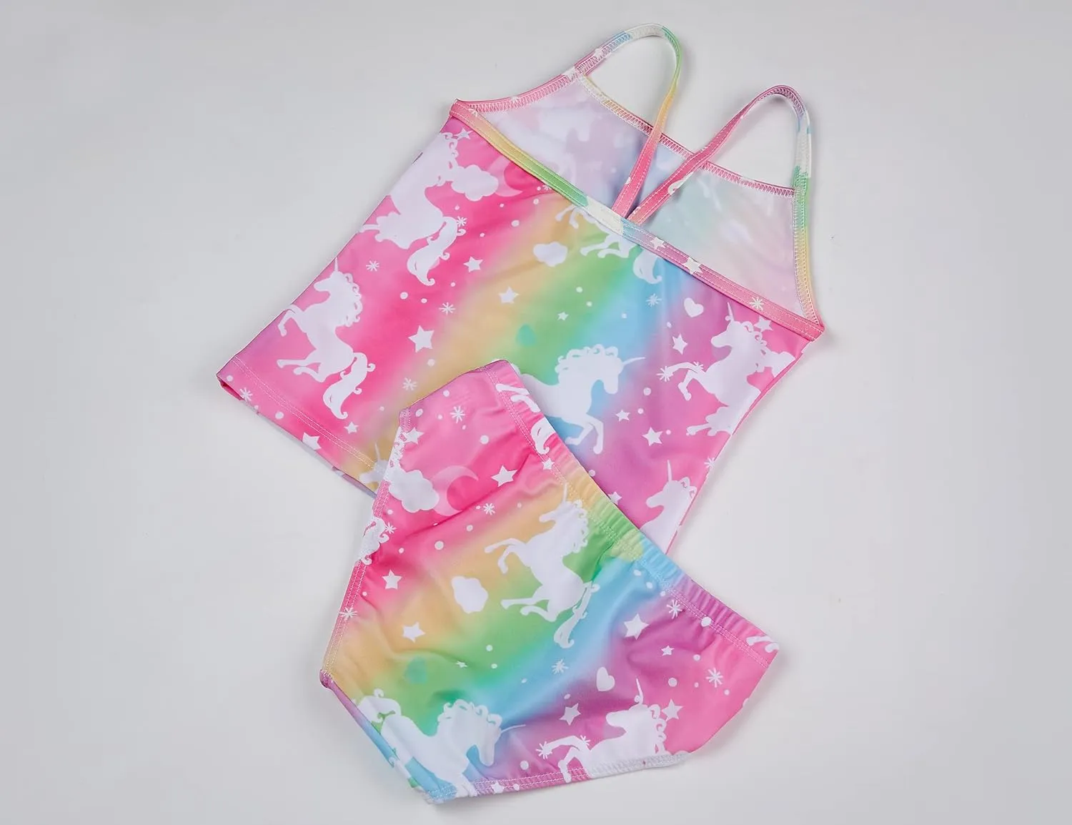 Girls Tankinis Two Pieces Swimsuits Hawaiian Beach Sport Bathing Suit Set for 2-12 Years Old Kids