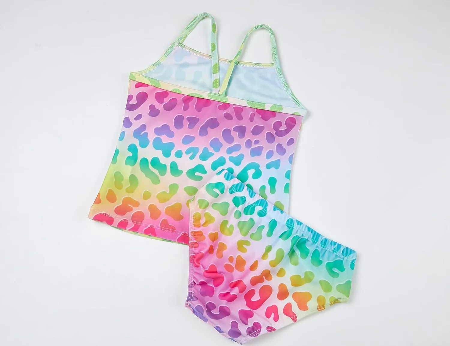 Girls Tankinis Two Pieces Swimsuits Hawaiian Beach Sport Bathing Suit Set for 2-12 Years Old Kids