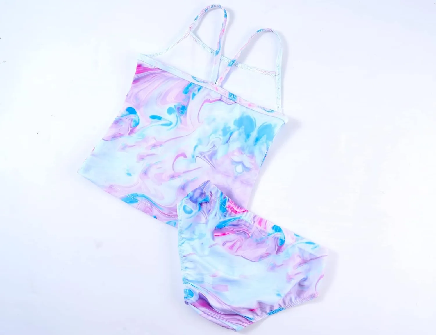 Girls Tankinis Two Pieces Swimsuits Hawaiian Beach Sport Bathing Suit Set for 2-12 Years Old Kids