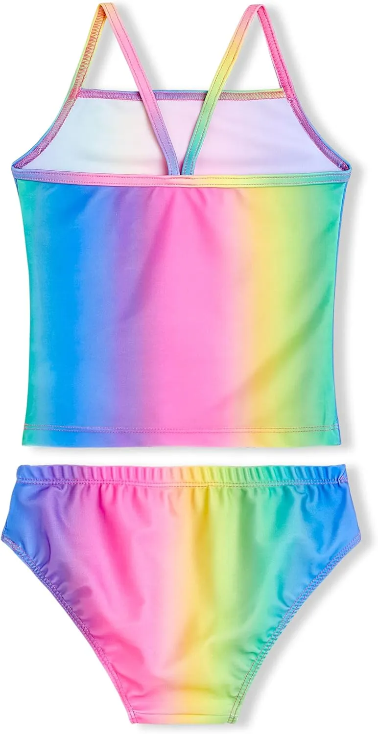 Girls Tankinis Two Pieces Swimsuits Hawaiian Beach Sport Bathing Suit Set for 2-12 Years Old Kids
