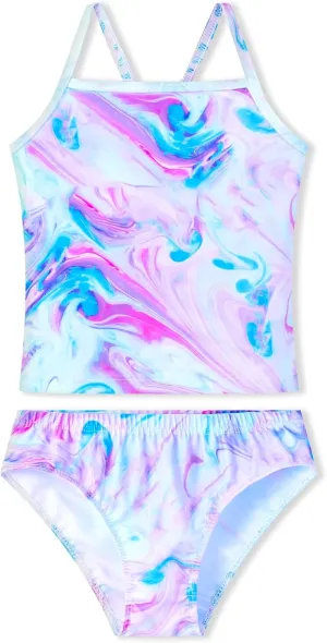 Girls Tankinis Two Pieces Swimsuits Hawaiian Beach Sport Bathing Suit Set for 2-12 Years Old Kids