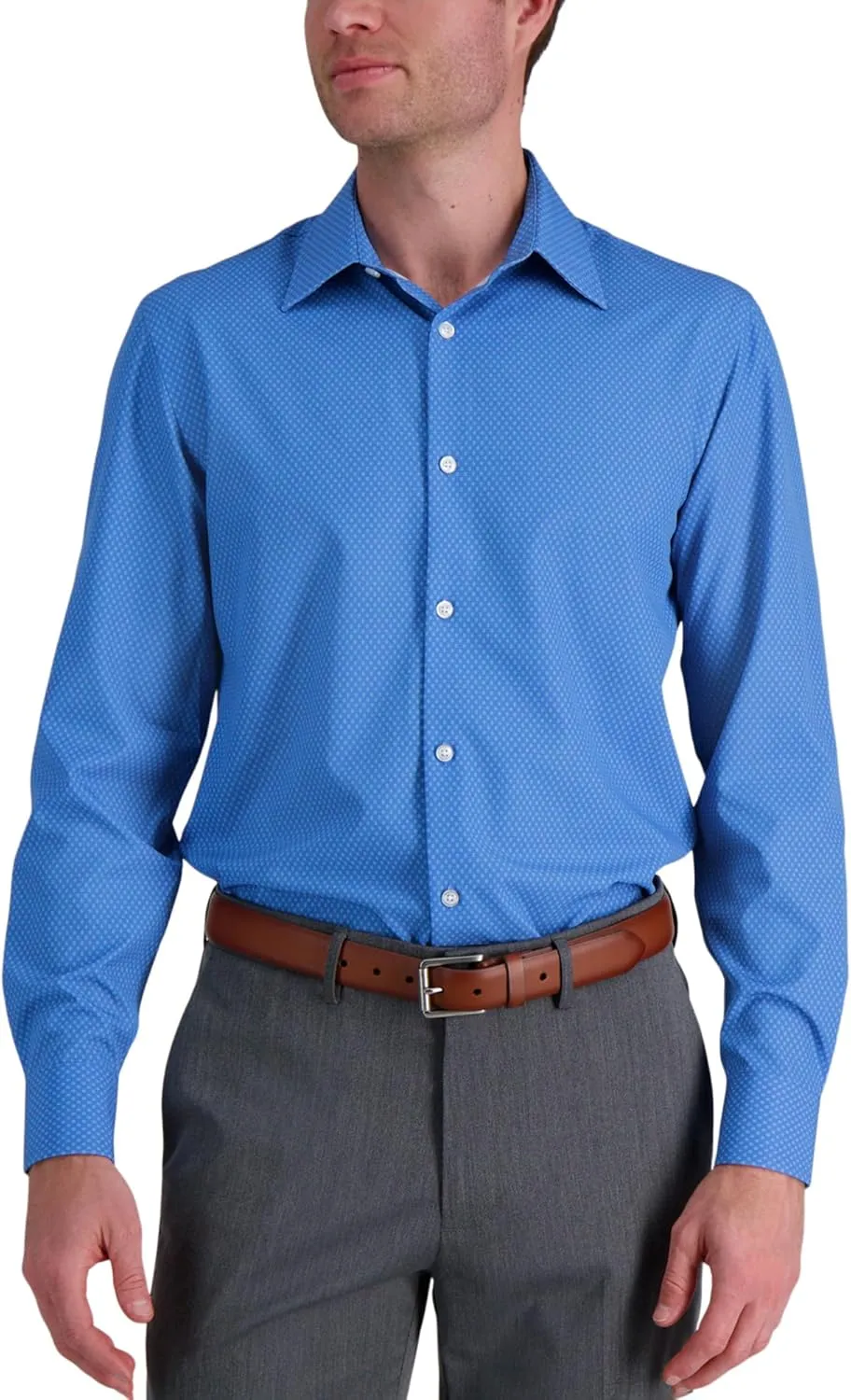 Haggar Men's Smart Wash Slim Fit 360 Stretch Dress Shirt