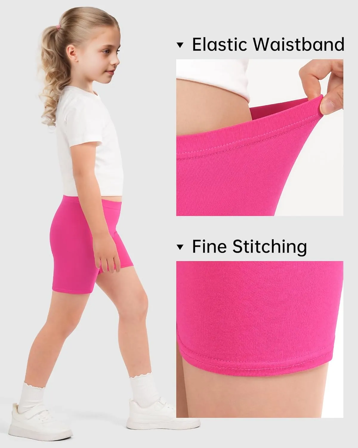HASMES Girls Bike Shorts Cartwheel and Safety Biker Under Dress Dance Shorts