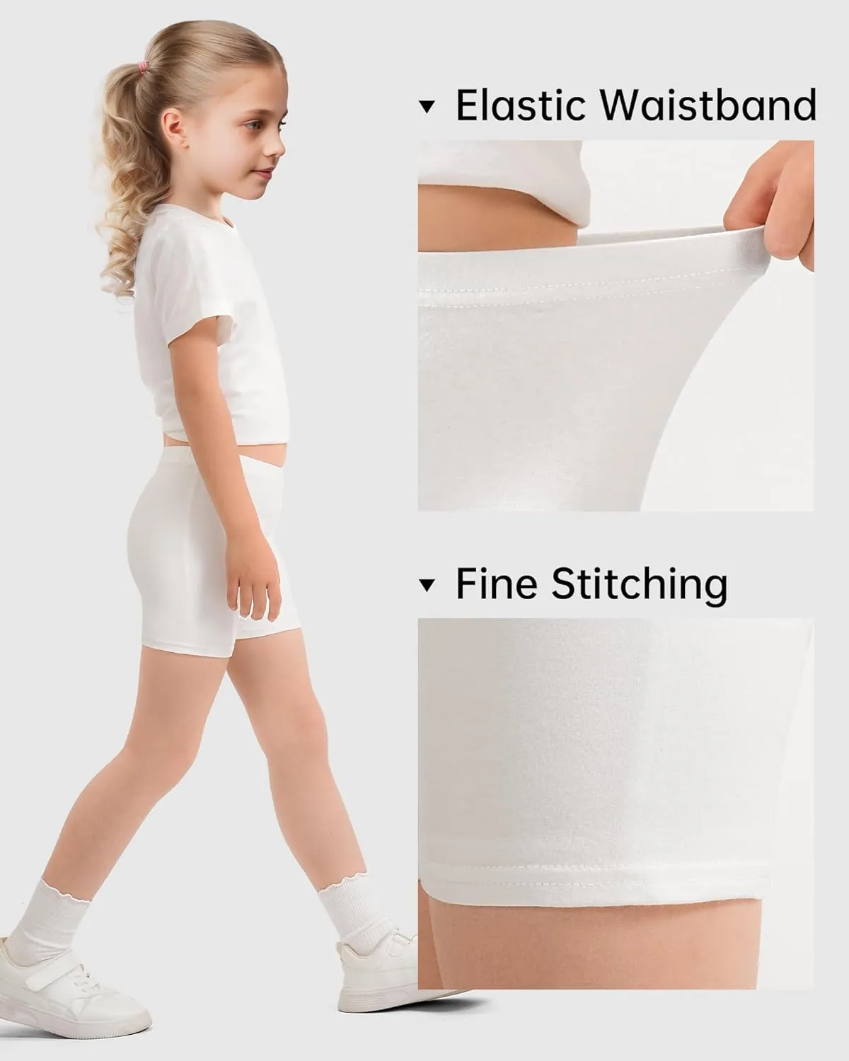 HASMES Girls Bike Shorts Cartwheel and Safety Biker Under Dress Dance Shorts