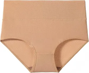 High Waist Underwear for Women Seamless Mesh Sheer Full Coverage Breathable Panties Comfort Lightweight Soft Briefs