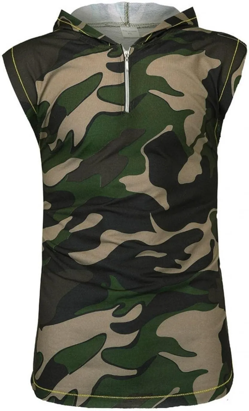 Hoodies for Men Men's Workout Hooded Tank Tops Sports Training Sleeveless Hoodies Bodybuilding Cut Off Muscle Shirt