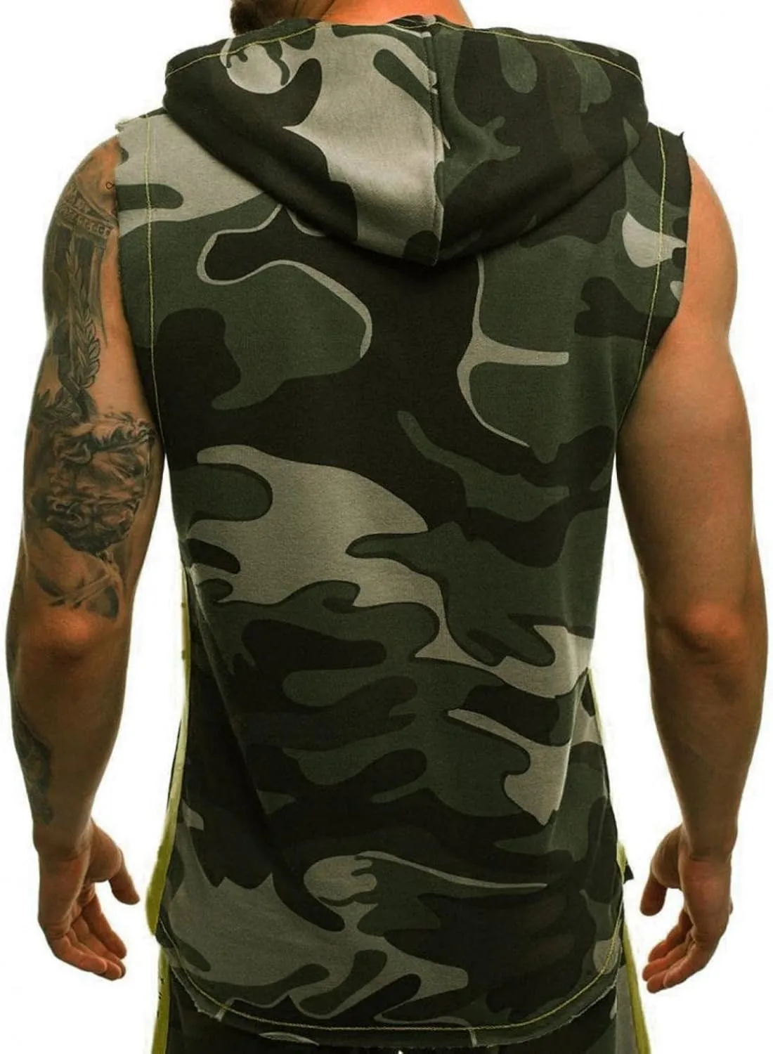 Hoodies for Men Men's Workout Hooded Tank Tops Sports Training Sleeveless Hoodies Bodybuilding Cut Off Muscle Shirt