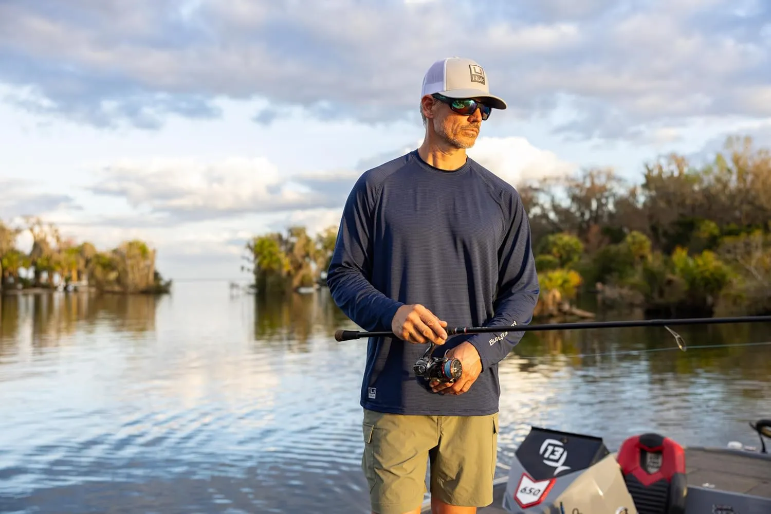 HUK Men's A1a Crew, Quick-Dry, Breathable Fishing Shirt