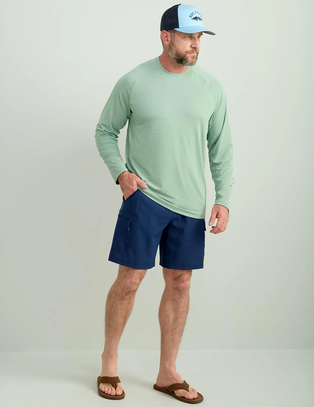 HUK Men's A1a Crew, Quick-Dry, Breathable Fishing Shirt