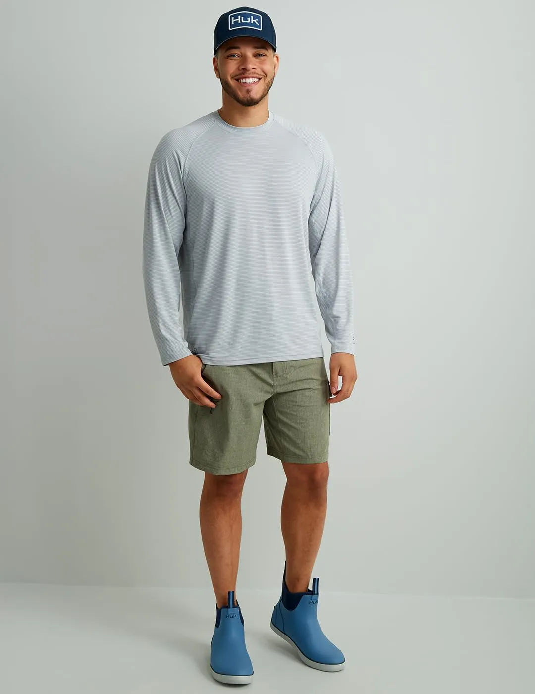 HUK Men's A1a Crew, Quick-Dry, Breathable Fishing Shirt