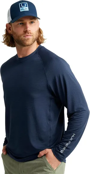 HUK Men's A1a Crew, Quick-Dry, Breathable Fishing Shirt