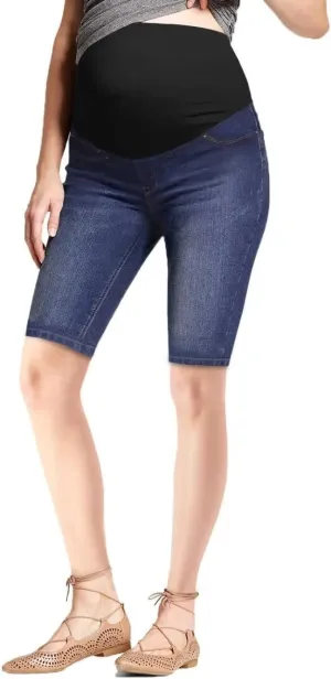 Hybrid & Company Women Super Comfy Stretch Maternity Bermuda