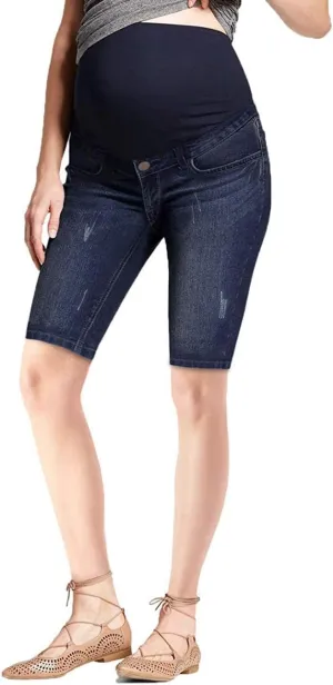 Hybrid & Company Women Super Comfy Stretch Maternity Bermuda
