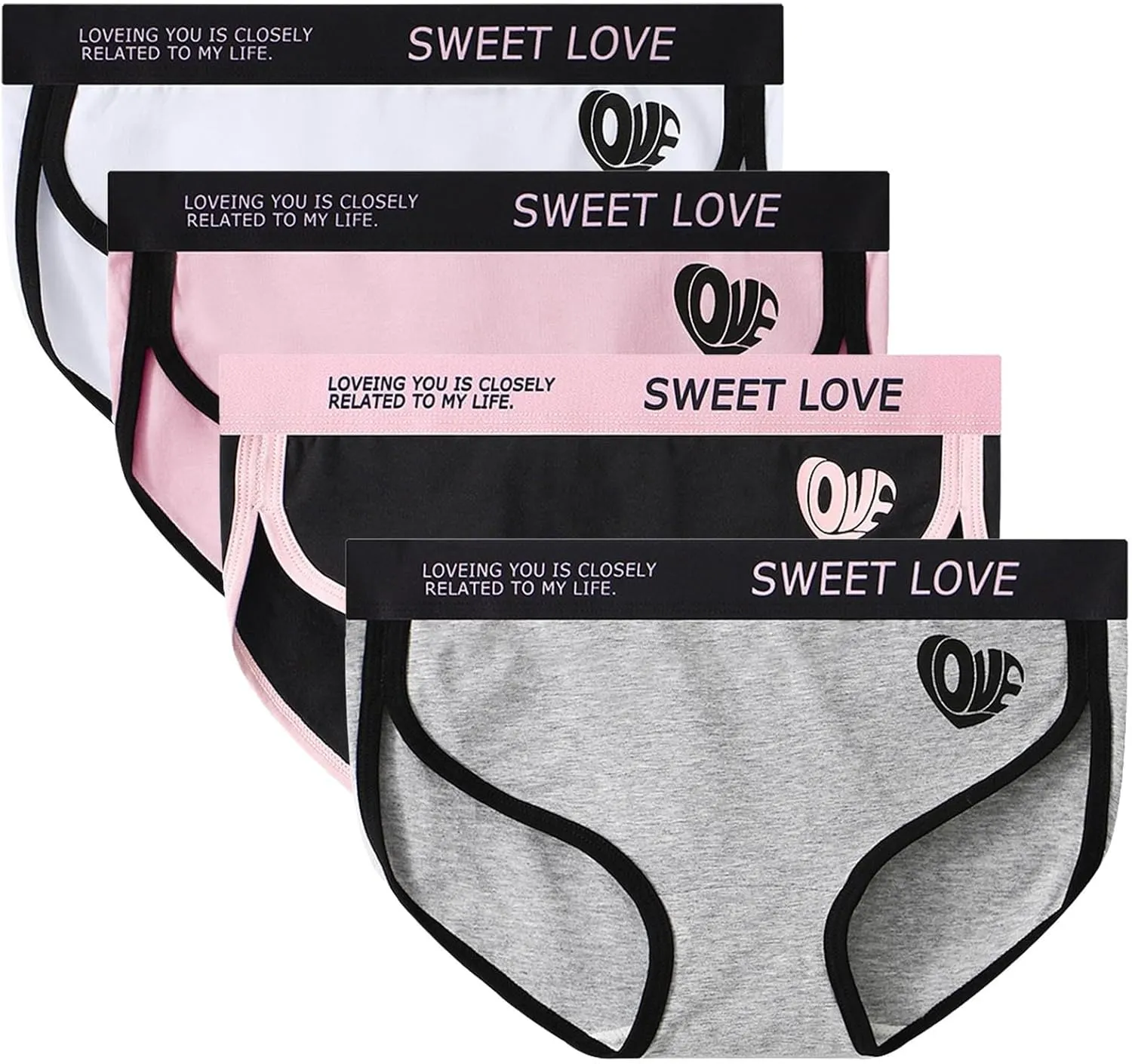Ladies' Mid Waist Comfortable Underwear Cotton Soft Breathable Trendy Panty Stretch Sport Sexy No Show Ladies Briefs