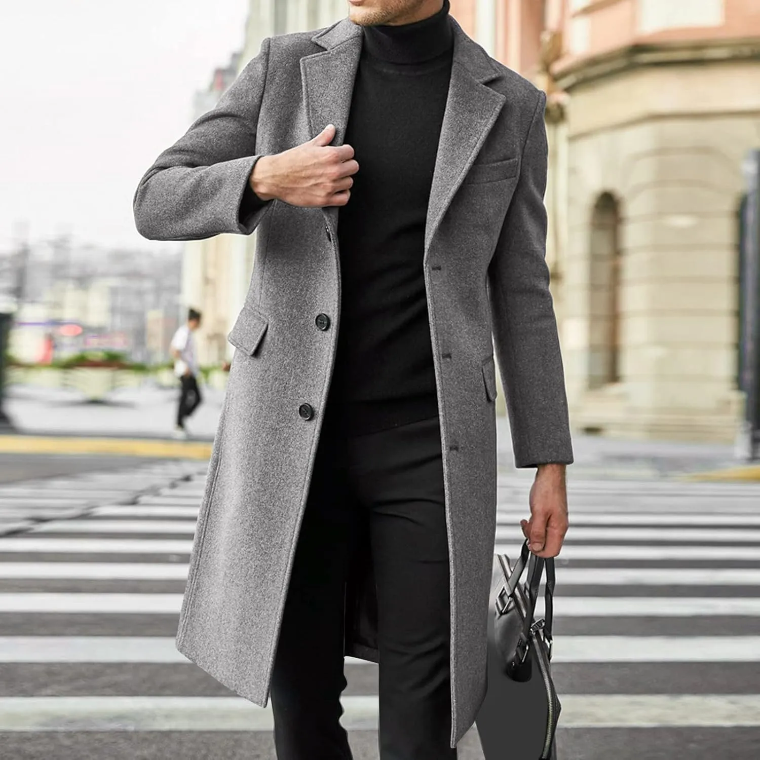 LCMTWX Men's Winter Jacket Windproof Stand Collar Knitted Splice Sweater Coat Casual Cardigan Stylish Outwear Coats for
