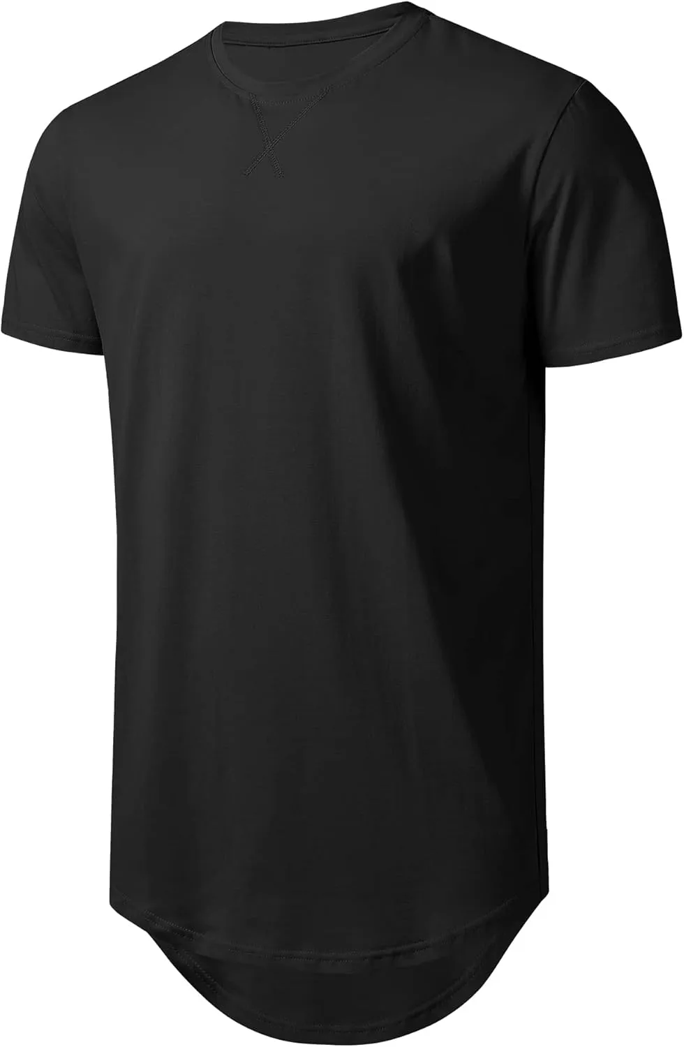 LETAOTAO Long Shirts for Men Hip Hop Shirts Longline Tie Dye Shirts Hipster Gym T Shirts Scallop Tee(Regular&Big and Tall)