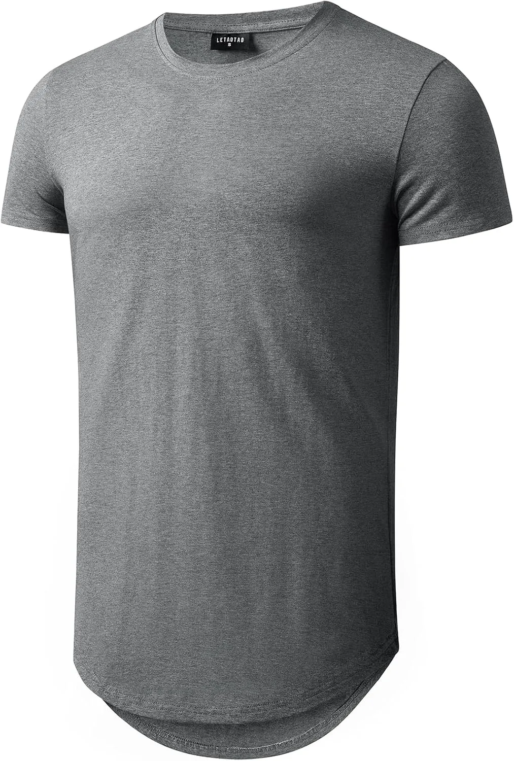 LETAOTAO Long Shirts for Men Hip Hop Shirts Longline Tie Dye Shirts Hipster Gym T Shirts Scallop Tee(Regular&Big and Tall)