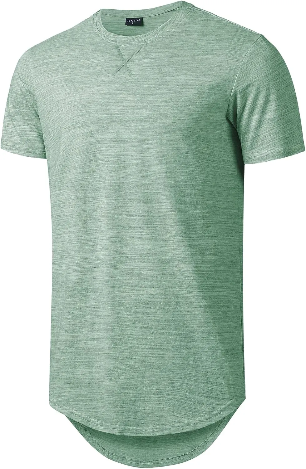 LETAOTAO Long Shirts for Men Hip Hop Shirts Longline Tie Dye Shirts Hipster Gym T Shirts Scallop Tee(Regular&Big and Tall)