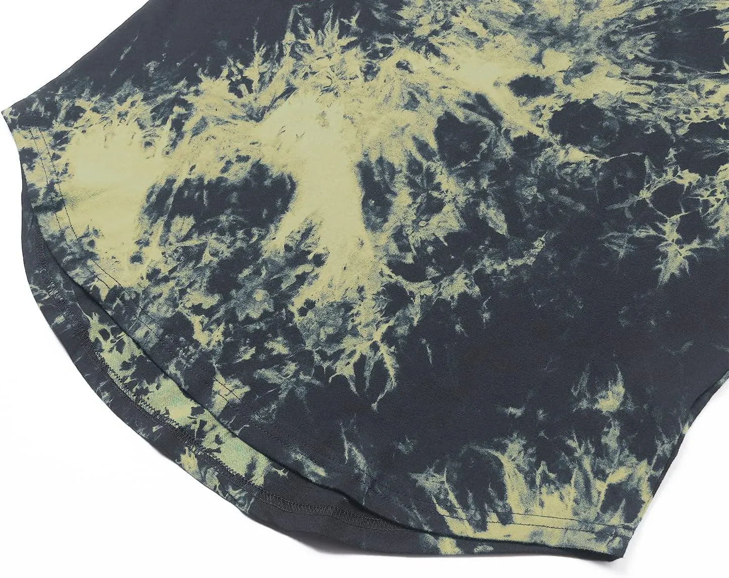 LETAOTAO Long Shirts for Men Hip Hop Shirts Longline Tie Dye Shirts Hipster Gym T Shirts Scallop Tee(Regular&Big and Tall)