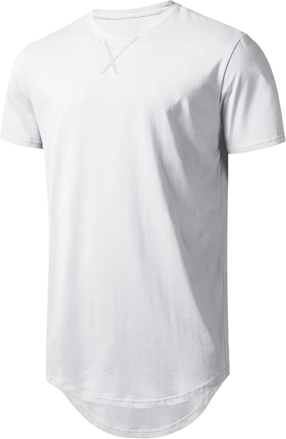 LETAOTAO Long Shirts for Men Hip Hop Shirts Longline Tie Dye Shirts Hipster Gym T Shirts Scallop Tee(Regular&Big and Tall)