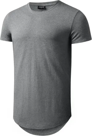 LETAOTAO Long Shirts for Men Hip Hop Shirts Longline Tie Dye Shirts Hipster Gym T Shirts Scallop Tee(Regular&Big and Tall)