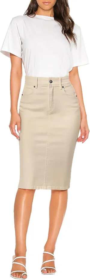 Lexi Womens Super Comfy Stretch Denim Skirt