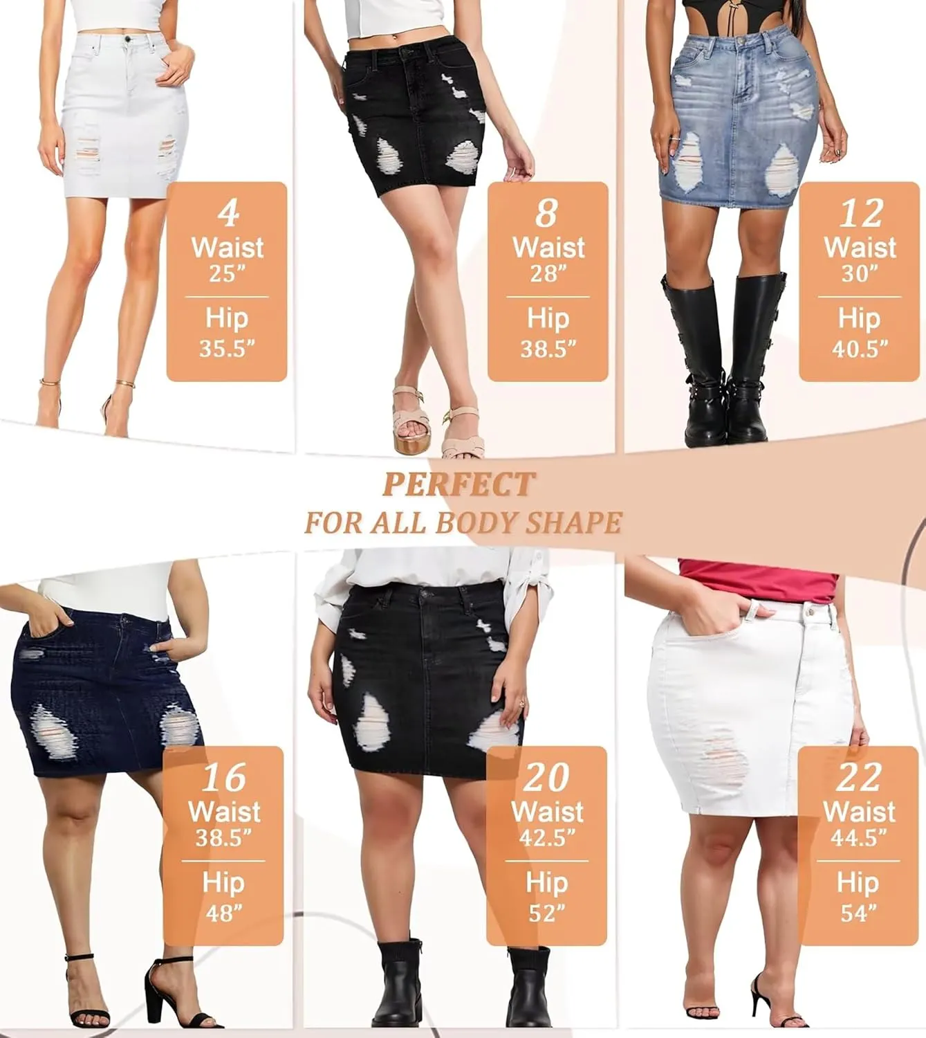 Lexi Womens Super Comfy Stretch Denim Skirt