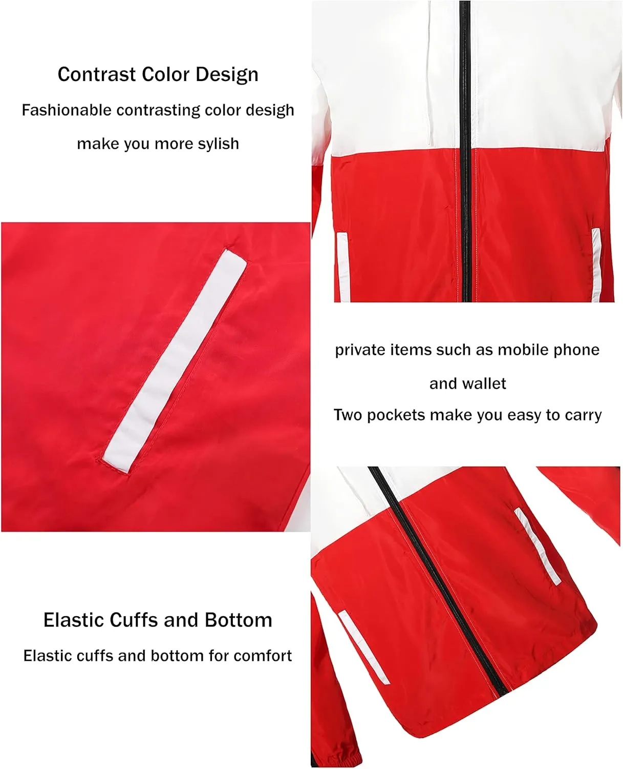 Lightweight Men's Windbreaker - Breathable Hooded Jacket for Outdoors & Commutes