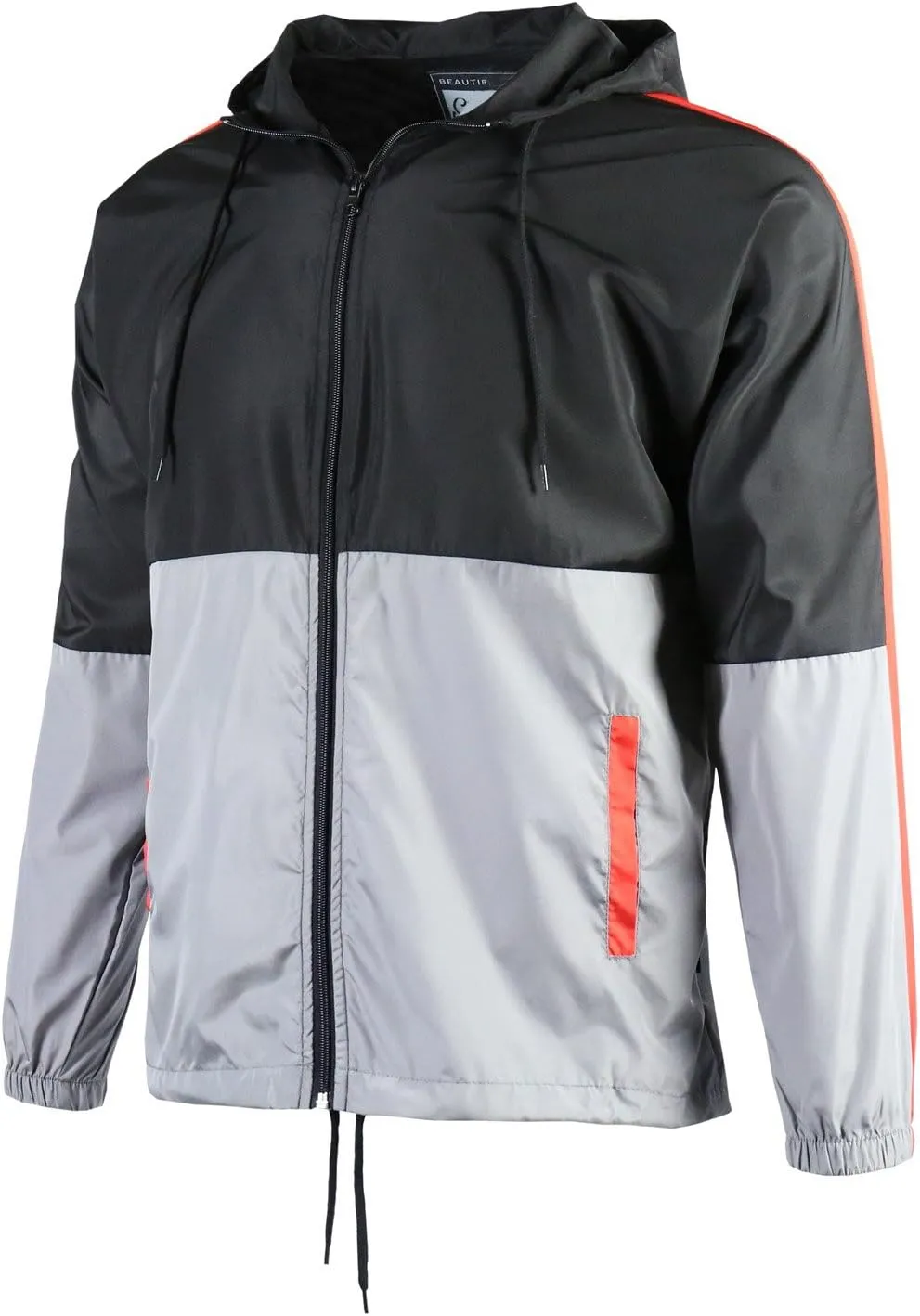 Lightweight Men's Windbreaker - Breathable Hooded Jacket for Outdoors & Commutes