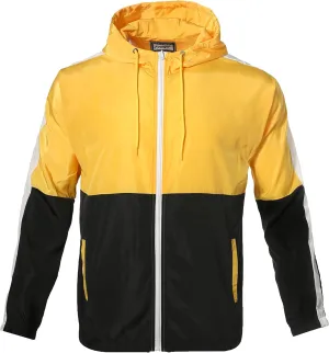 Lightweight Men's Windbreaker - Breathable Hooded Jacket for Outdoors & Commutes