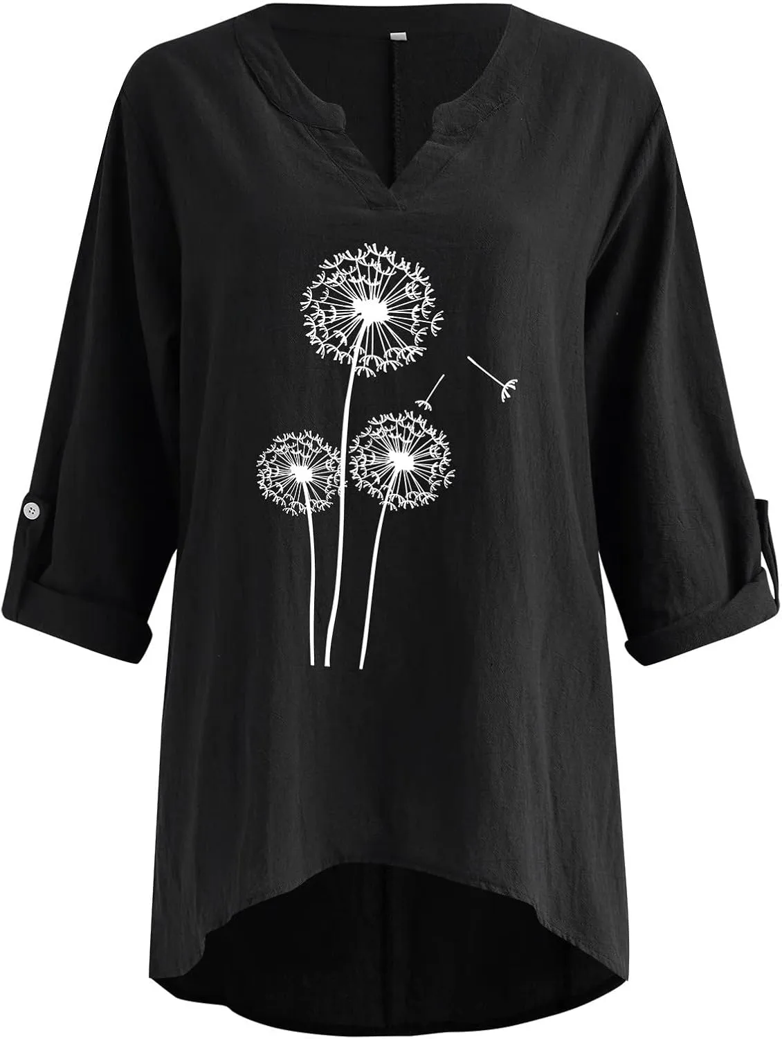 Linen Shirt Women Casual Cotton V Neck Solid Color Comfy Dressy Shirts Top Soft Long Sleeve Trendy Comfy Blouses