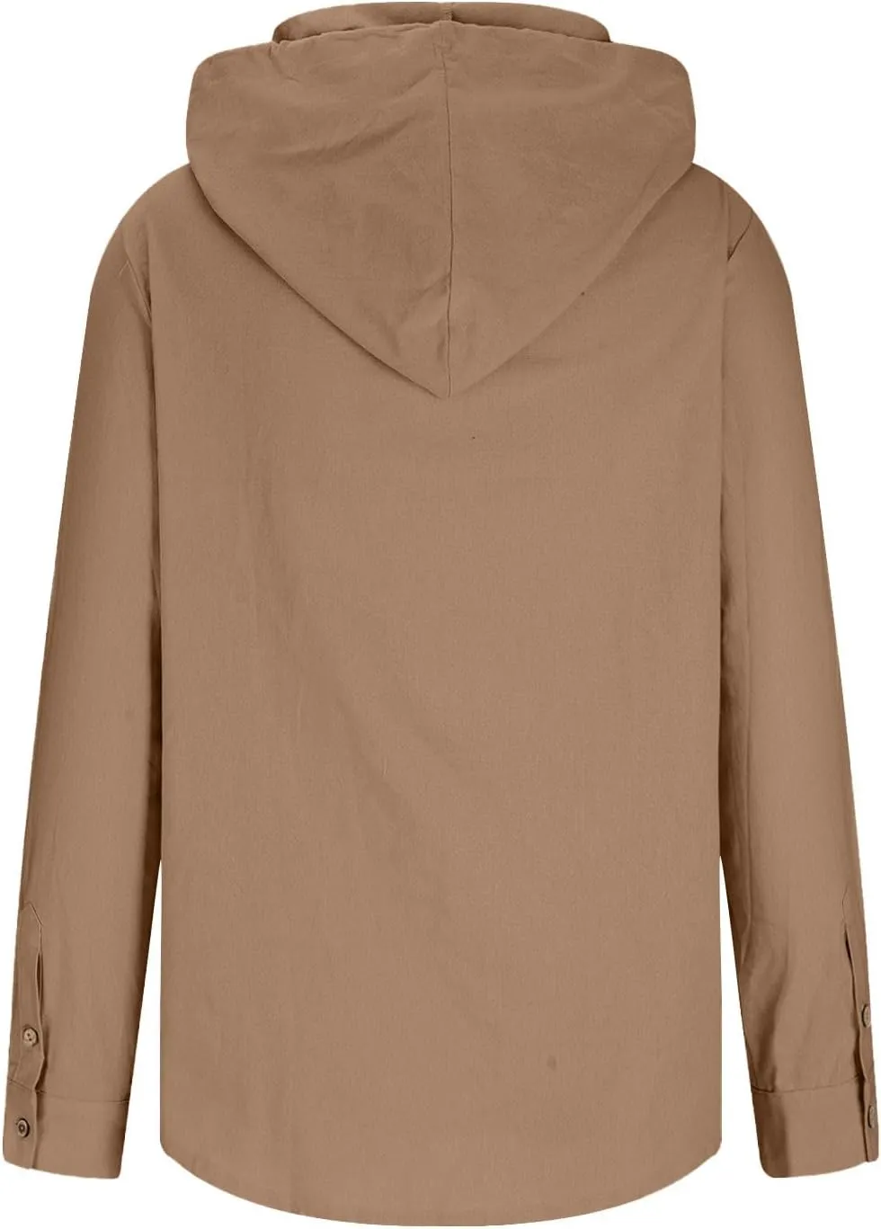Linen Shirts for Men Casual Button Shirts Summer Cotton Linen Drawstring Hoodie Beach Long Sleeve Shirts Top with Hood