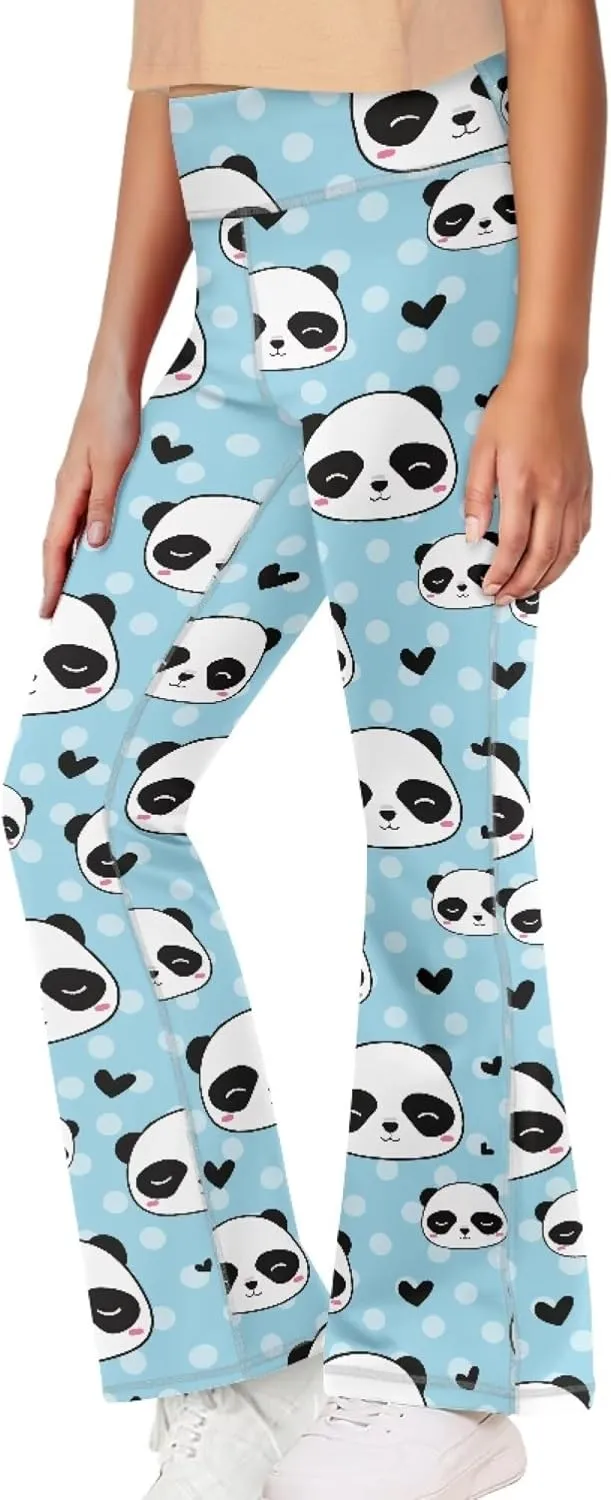 Loose Casual High Waist Leggings Girls Cute Soft Comfy Flare Yoga Pants Kids Comfy Stretchy Bell Bottom Trousers