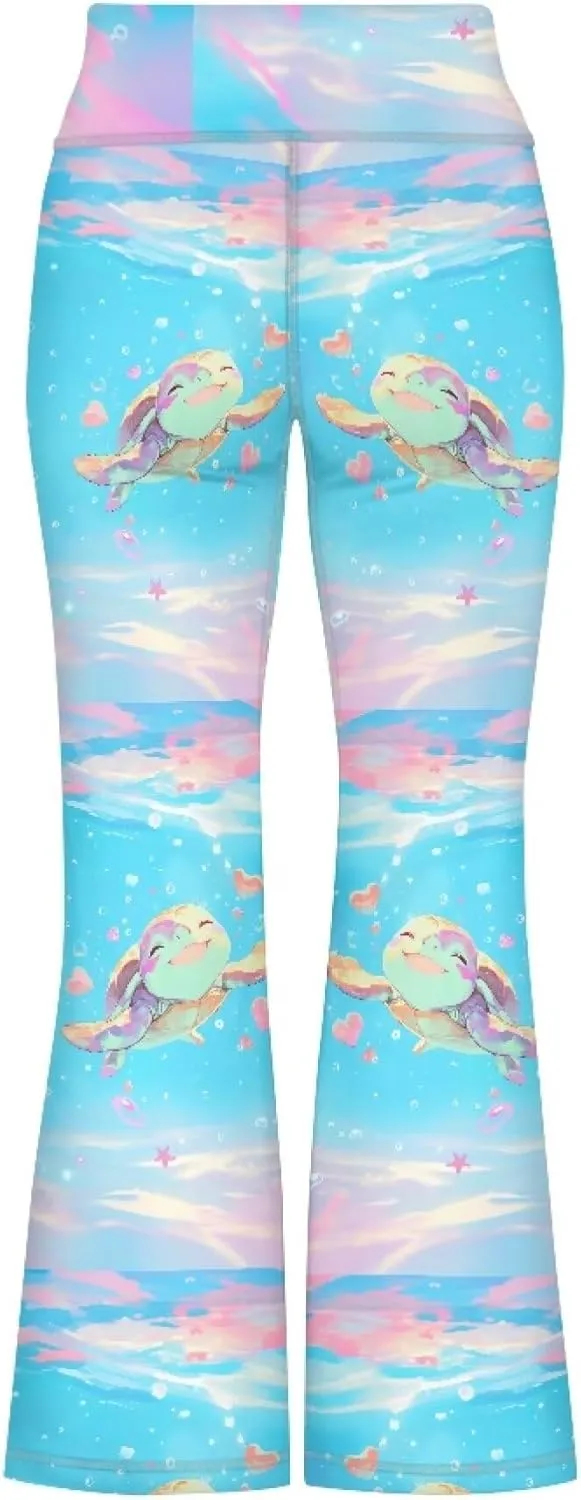Loose Casual High Waist Leggings Girls Cute Soft Comfy Flare Yoga Pants Kids Comfy Stretchy Bell Bottom Trousers