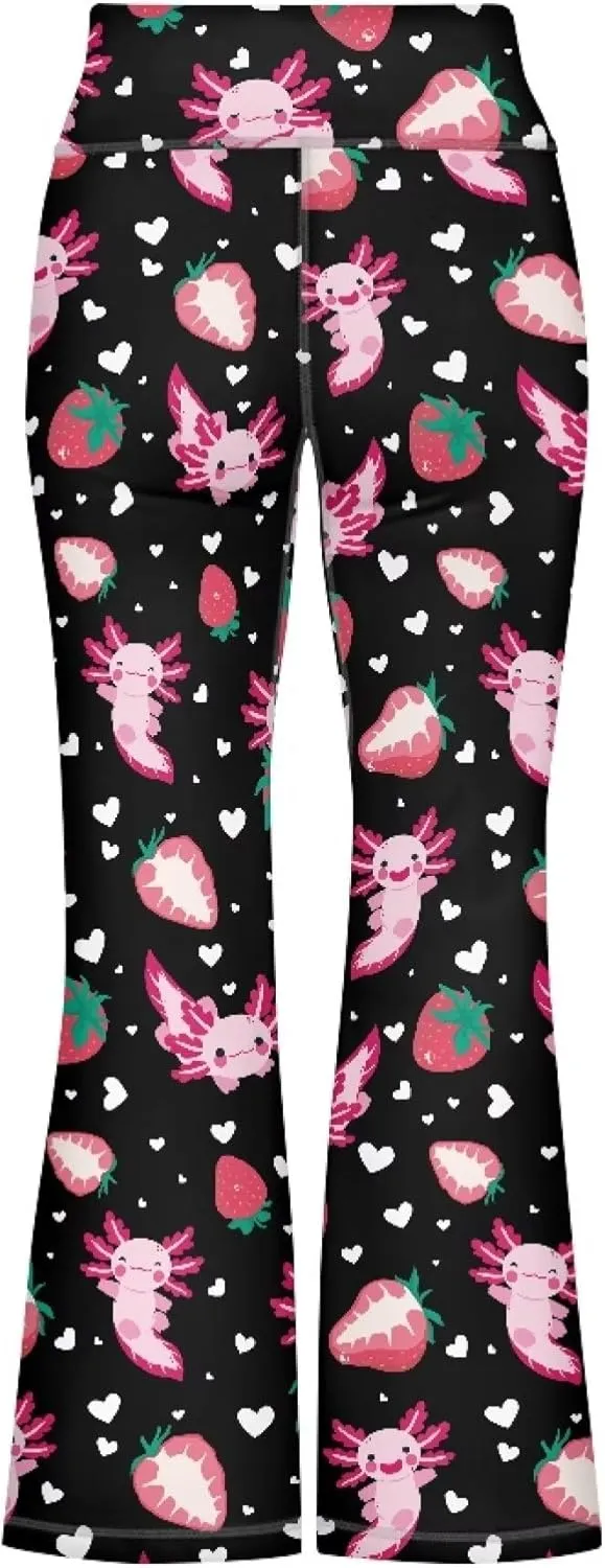 Loose Casual High Waist Leggings Girls Cute Soft Comfy Flare Yoga Pants Kids Comfy Stretchy Bell Bottom Trousers