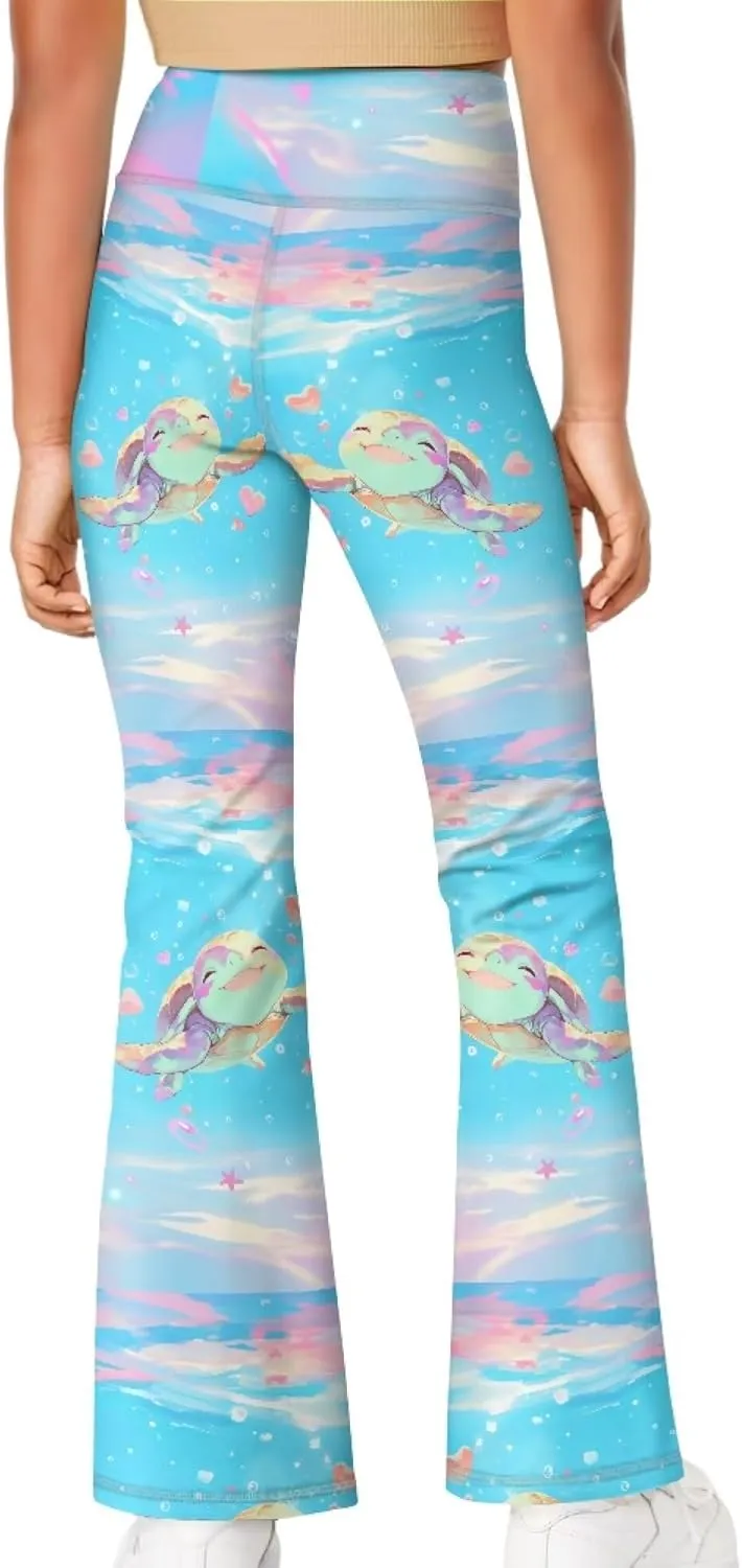 Loose Casual High Waist Leggings Girls Cute Soft Comfy Flare Yoga Pants Kids Comfy Stretchy Bell Bottom Trousers