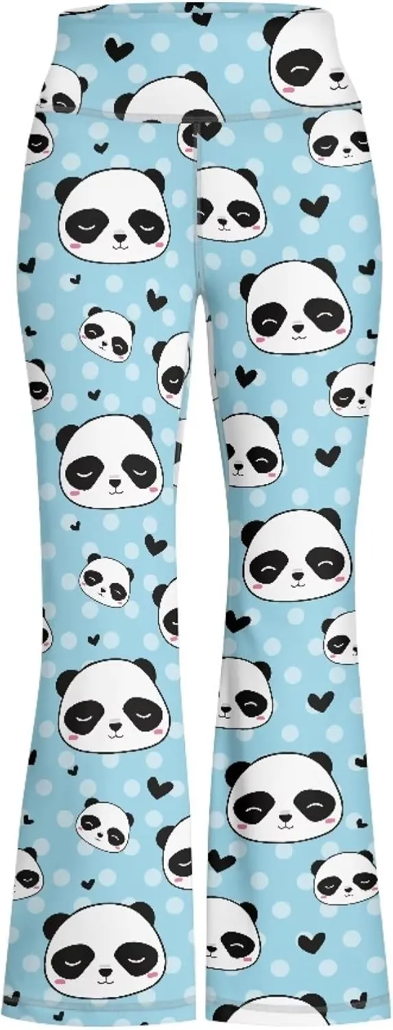 Loose Casual High Waist Leggings Girls Cute Soft Comfy Flare Yoga Pants Kids Comfy Stretchy Bell Bottom Trousers