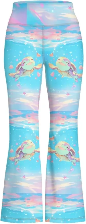 Loose Casual High Waist Leggings Girls Cute Soft Comfy Flare Yoga Pants Kids Comfy Stretchy Bell Bottom Trousers