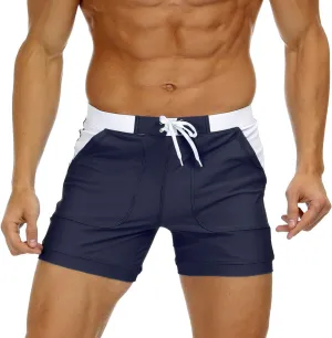 MAGNIVIT Men's Swimwear Swimsuits Solid Basic Long Swim Sport Trunks Board Shorts with Pockets
