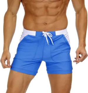 MAGNIVIT Men's Swimwear Swimsuits Solid Basic Long Swim Sport Trunks Board Shorts with Pockets
