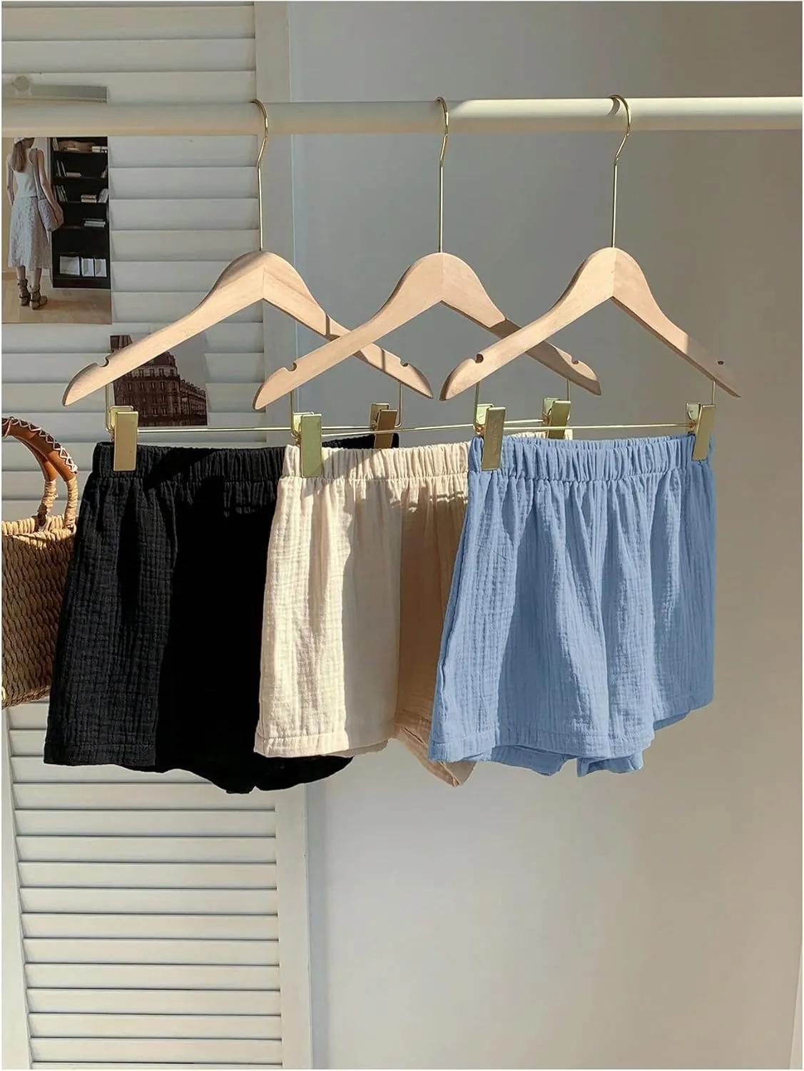 MakeMeChic Women's 3 Pack Linen Shorts Summer Comfy Sleep Pajama Boxer Shorts