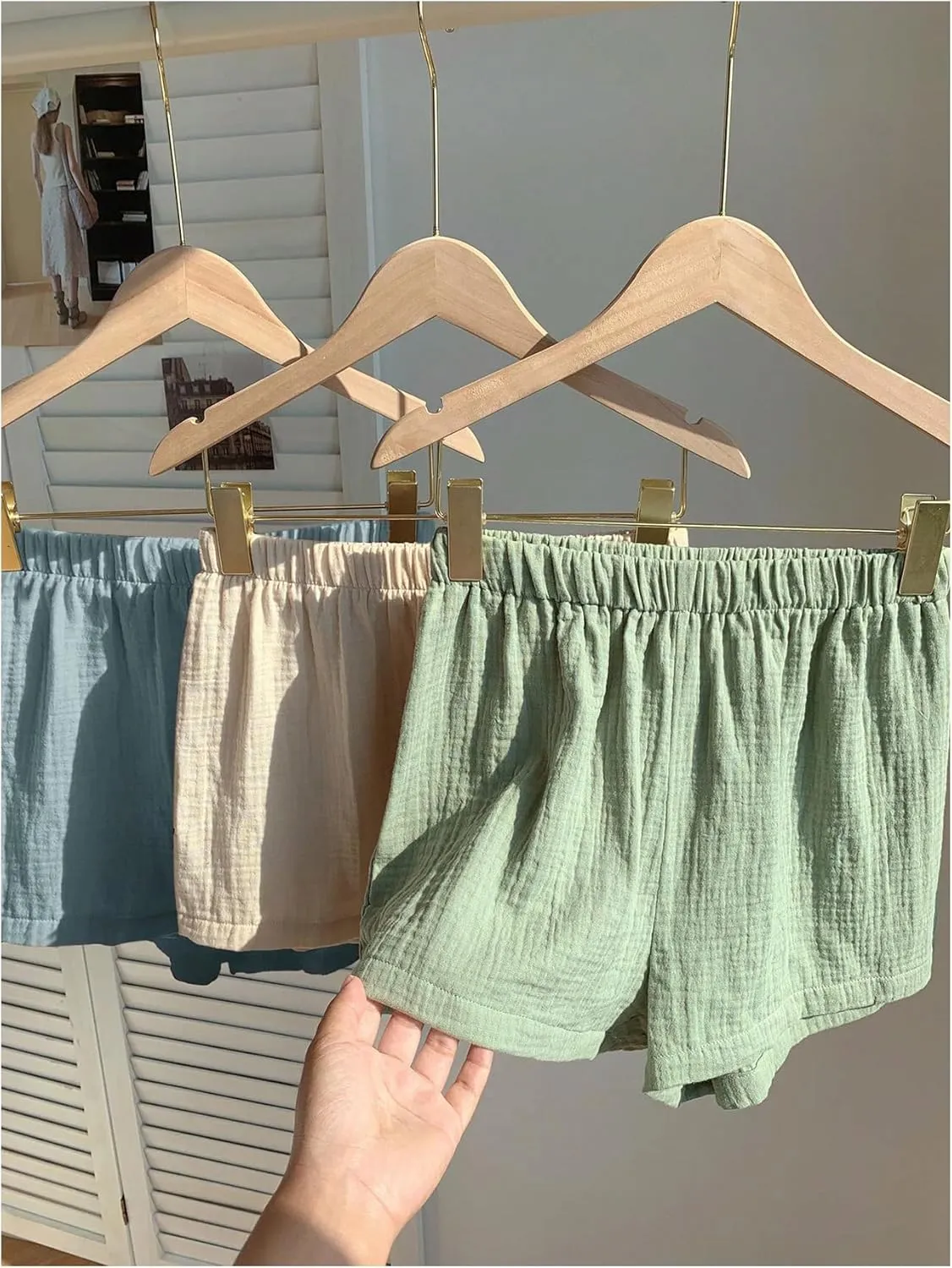 MakeMeChic Women's 3 Pack Linen Shorts Summer Comfy Sleep Pajama Boxer Shorts
