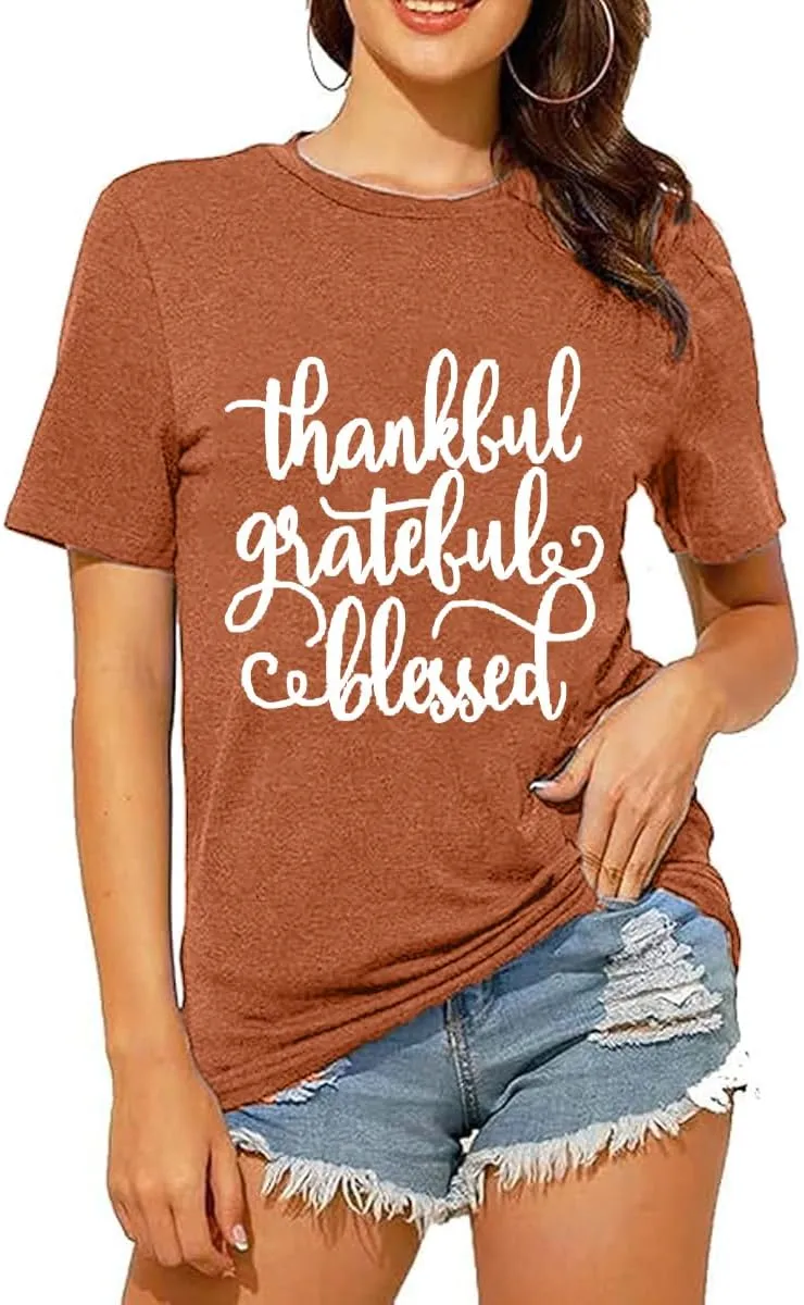 Mama Shirts for Women Thanksgiving Shirts Cute Mama Letter Graphic Tee Shirts Summer Casual Tops
