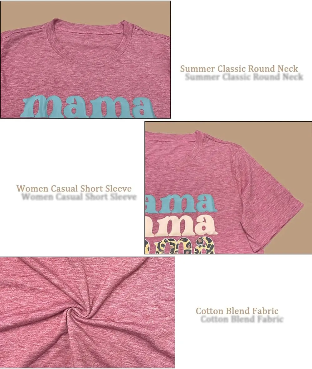 Mama Shirts for Women Thanksgiving Shirts Cute Mama Letter Graphic Tee Shirts Summer Casual Tops